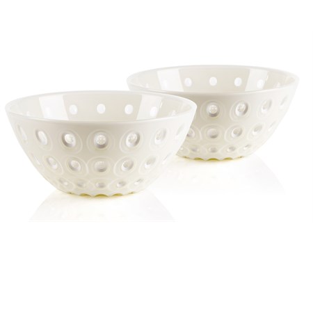 set 2 ciotoline le murrine perla bianco perla cm 12